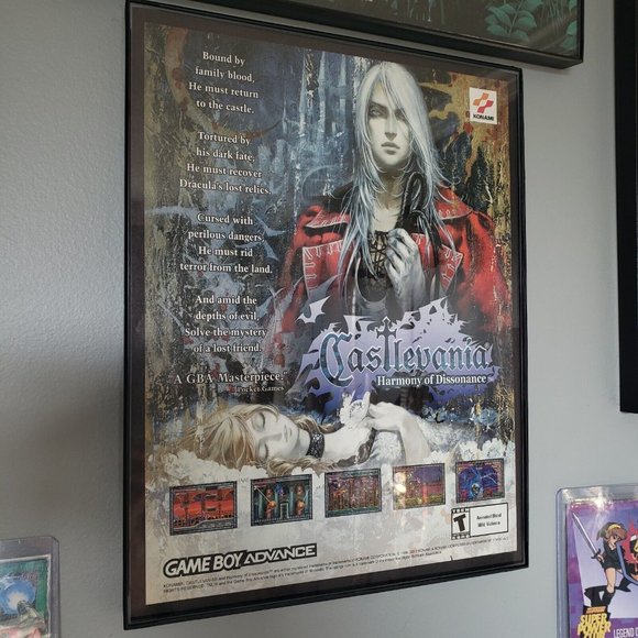 FRAMED Retro 2002 Castlevania Harmony of Dissonance GBA Video Game Wall Art